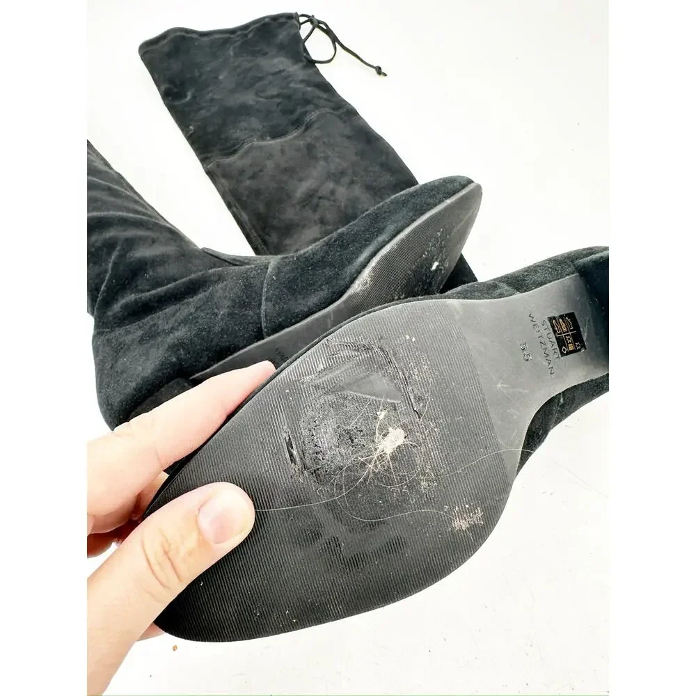 Stuart Weitzman‎ Genna Black 60 City Suede Over the Knee Boots Size 5.5